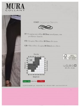 LEGGINGS .80DEN POL.95% EL.5% JEANS EFFECT