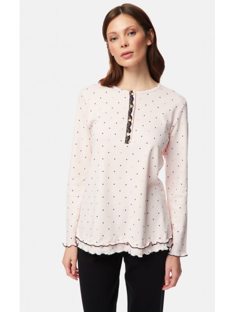 ----ΠΥΖ.ΓΥΝ.INTERL.ΠΑΤΛ.DOTS-FLRL M PINK/HEA 100% ΒΑΜΒΑΚΙ