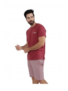 ΠΥΖΑΜΑ ΑΝΔΡΩΝ ΒΑΜΒΑΚΕΡΗ  "BORDEAUX SCARF" ADMAS