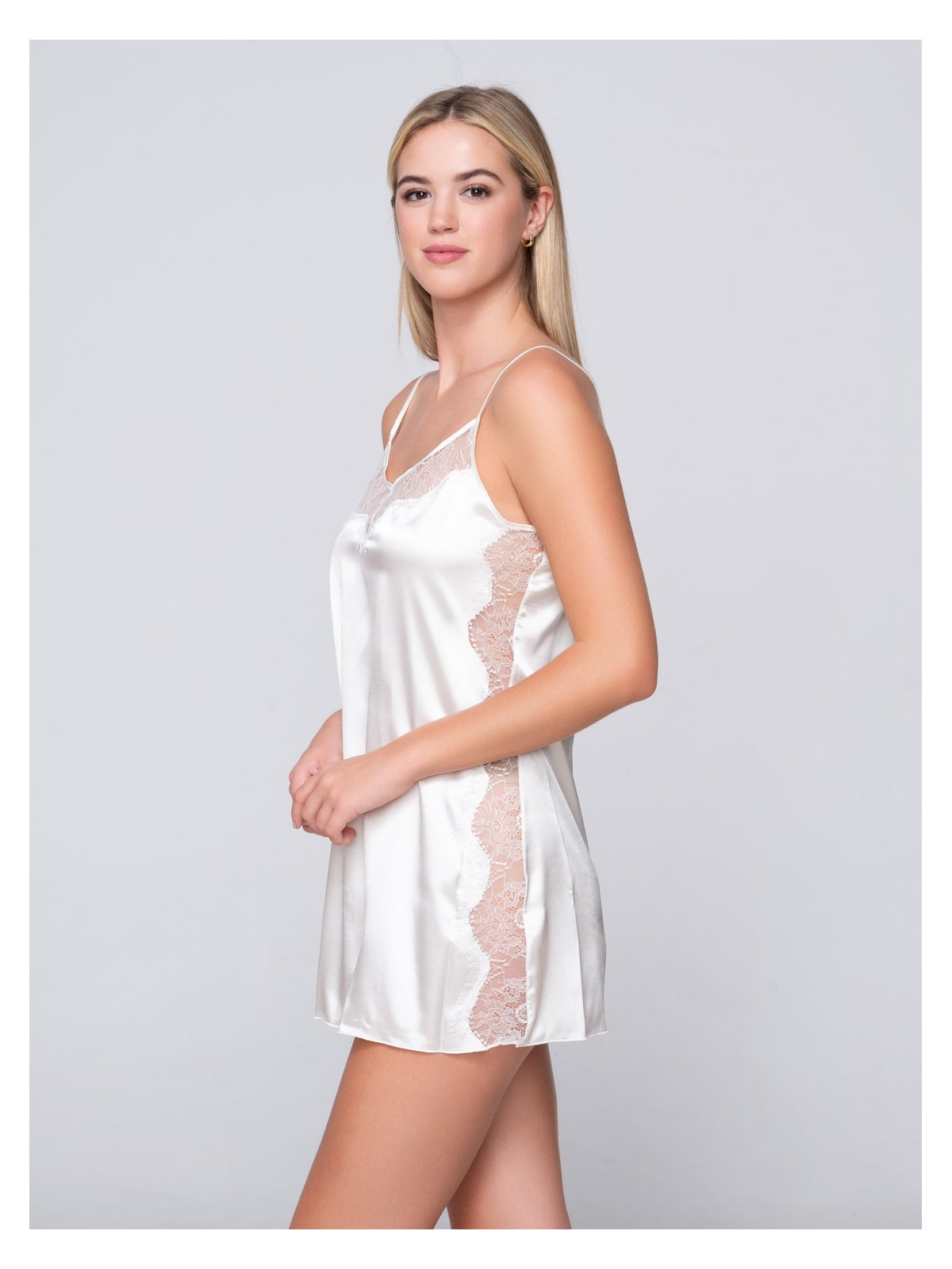 Luna Prestige νυχτικό Satin με δαντέλα