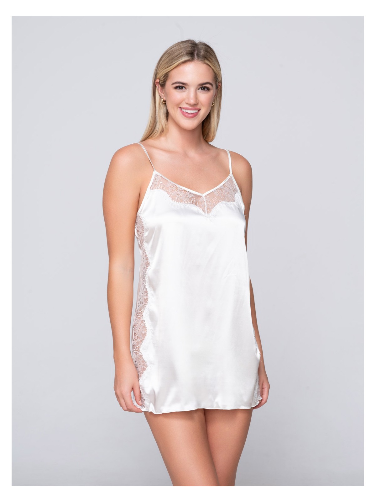 Luna Prestige νυχτικό Satin με δαντέλα