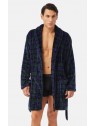 Minerva Μονόχρωμη Ανδρική Ρόμπα Coral Fleece