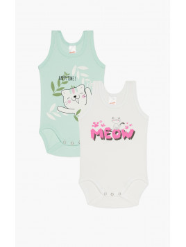 Minerva 2Pack Βαμβακερά Κορμάκια Βρεφικά Αμάνικα