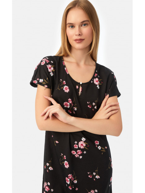 Minerva  Floral TENCEL™ Modal Γυναικεία Νυχτικιά με Ζαπονέ Μανίκι