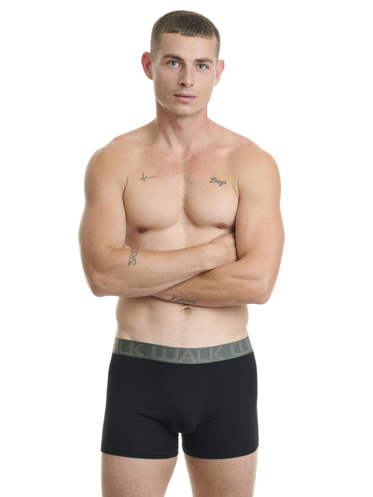 Walk Ανδρικά Boxer  Μονόχρωμα 3Pack