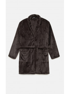 Minerva Ανδρική Ρόμπα Μονόχρωμη Coral Fleece