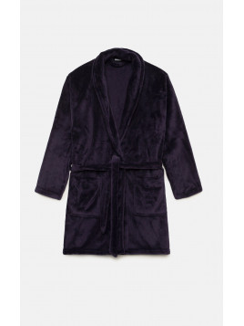 Minerva Ανδρική Ρόμπα Μονόχρωμη Coral Fleece