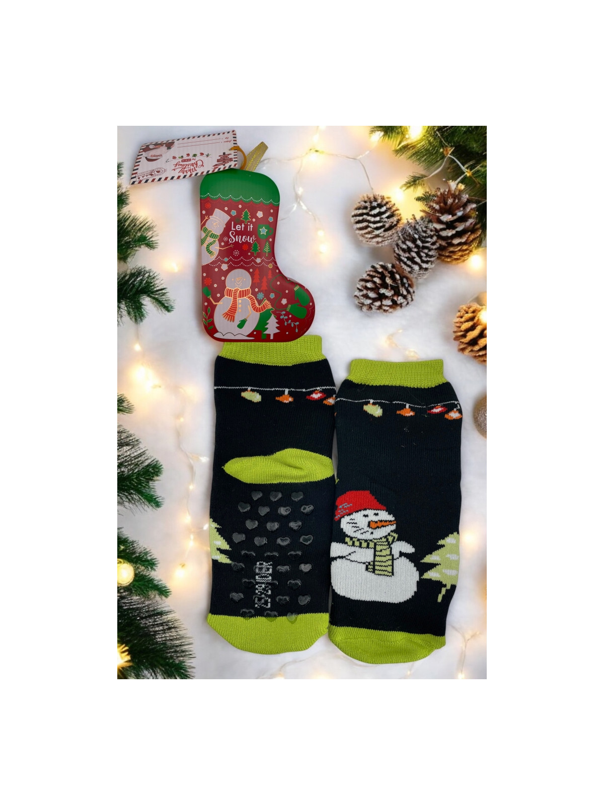 ΣΕΤ 2ΖΕΥ  ΚΑΛΤΣΕΣ   ΠΑΙΔ XMAS    100%POL.  ΜΕΤΑΛΙΚΟ ΚΟΥΤΙ ΜΠΟΤΑ