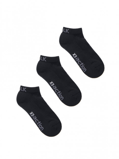 Walk 3Pack Μονόχρωμες Κάλτσες Κοφτές Πετσετέ