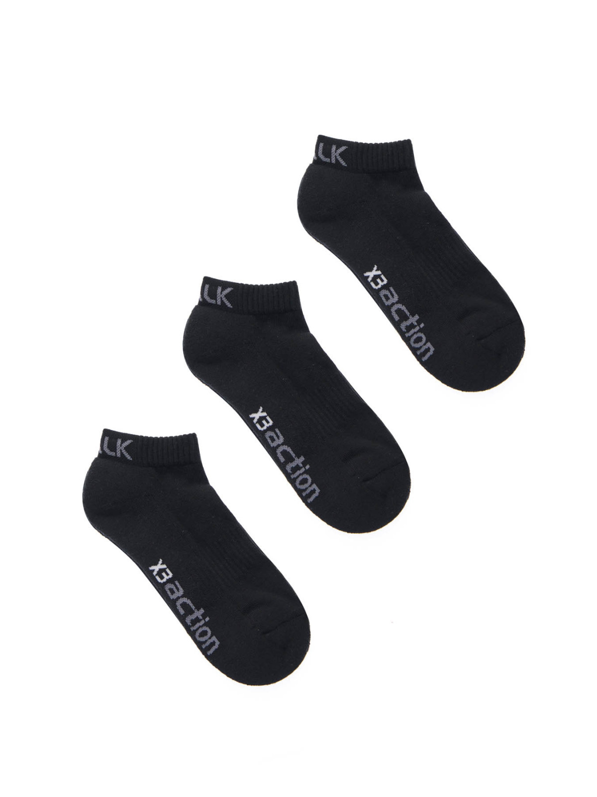 Walk 3Pack Μονόχρωμες Κάλτσες Κοφτές Πετσετέ