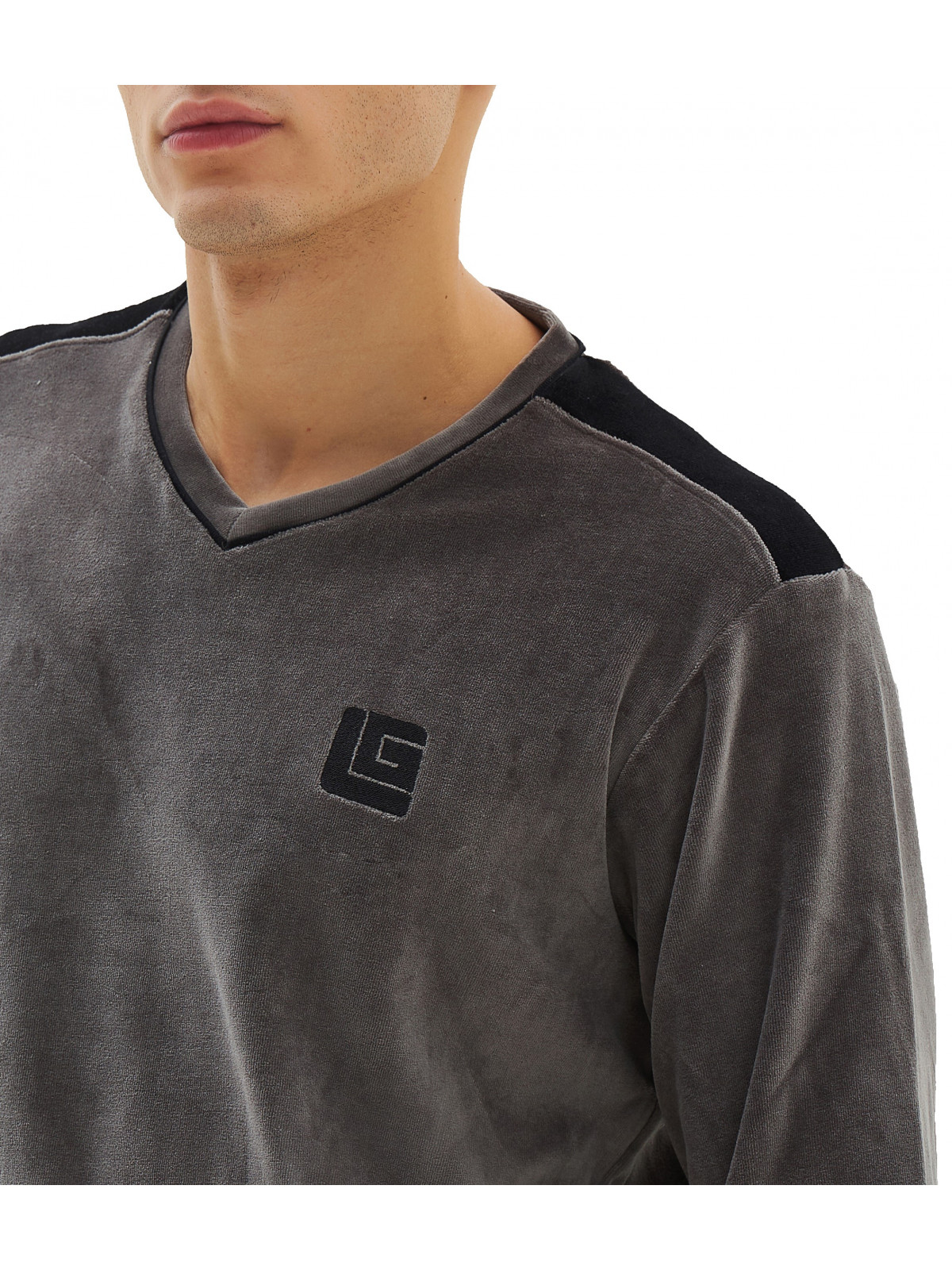 ΠΥΖΑΜΑ ΑΝΔΡ.V NECK  VELOUR  80%BAMB. 20%ΠΟΛ
