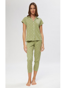 Minerva Εμπριμέ Κουμπωτή TENCEL™ Modal Γυναικεία Πυτζάμα