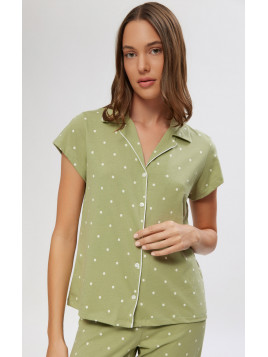 Minerva Εμπριμέ Κουμπωτή TENCEL™ Modal Γυναικεία Πυτζάμα