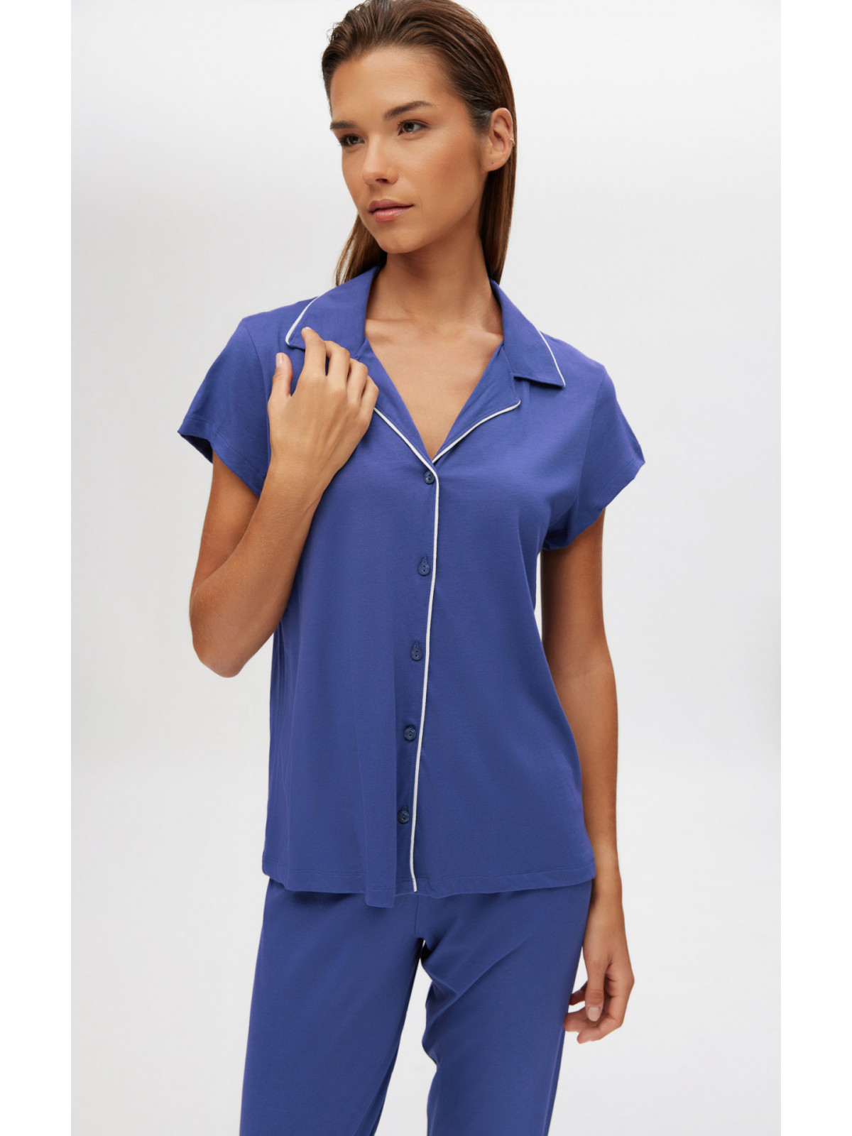 Minerva Εμπριμέ Κουμπωτή TENCEL™ Modal Γυναικεία Πυτζάμα