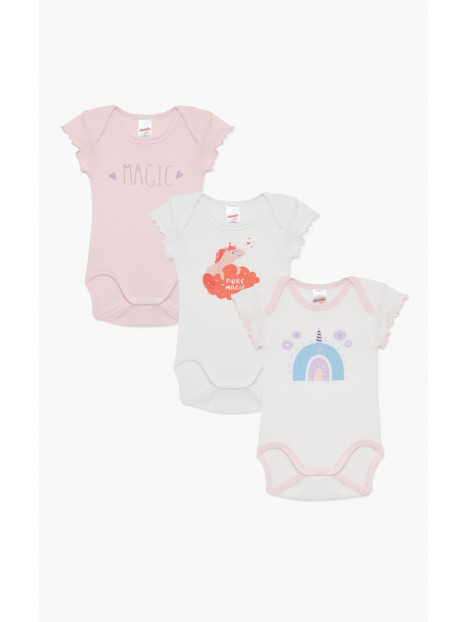 Minerva Unicorn 2Pack Βαμβακερά Κορμάκια Βρεφικά Κοντομάνικα SS24