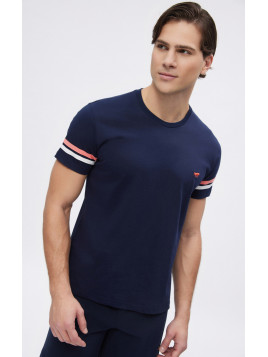 Minerva Cross Ανδρική Κοντομάνικη Κουμπωτή Πυτζάμα με μακρύ παντελόνι