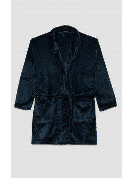 Minerva Ανδρική Ρόμπα Μονόχρωμη Coral Fleece