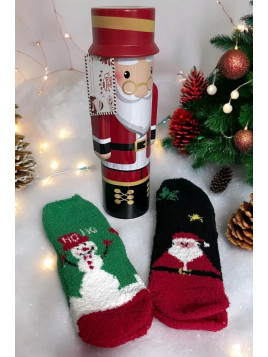 ΣΕΤ 2ΖΕΥ  ΚΑΛΤΣΕΣ   XMAS  100%POL.  ΜΕΤΑΛΙΚΟ ΚΟΥΤΙ