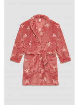 Minerva Μονόχρωμη Παιδική Fleece Ρόμπα