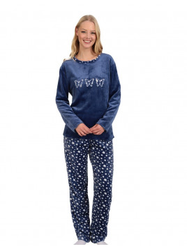 Lydia Creations Πυτζάμα Γυναικεία Love You Coral Fleece