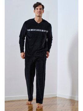 Guy Laroche V-Neck Velour Ανδρική Πυτζάμα