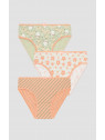 Minerva Love/Floral 3Pack Σλίπ Κοριτσιών Βαμβακερά
