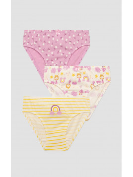Minerva Love/Floral 3Pack Σλίπ Κοριτσιών Βαμβακερά