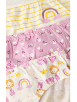 Minerva Love/Floral 3Pack Σλίπ Κοριτσιών Βαμβακερά